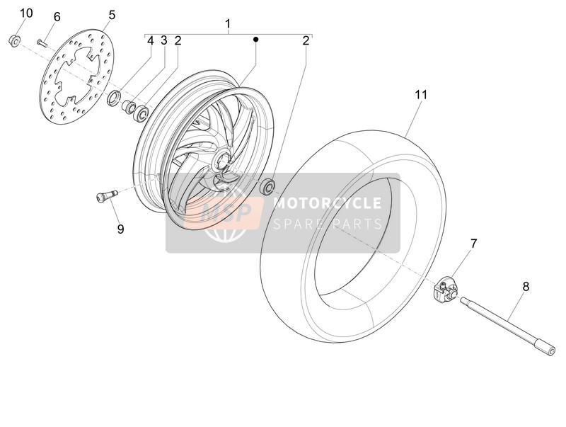 PIAGGIO FLY 125 3V FRONT WHEEL SPINDLE 