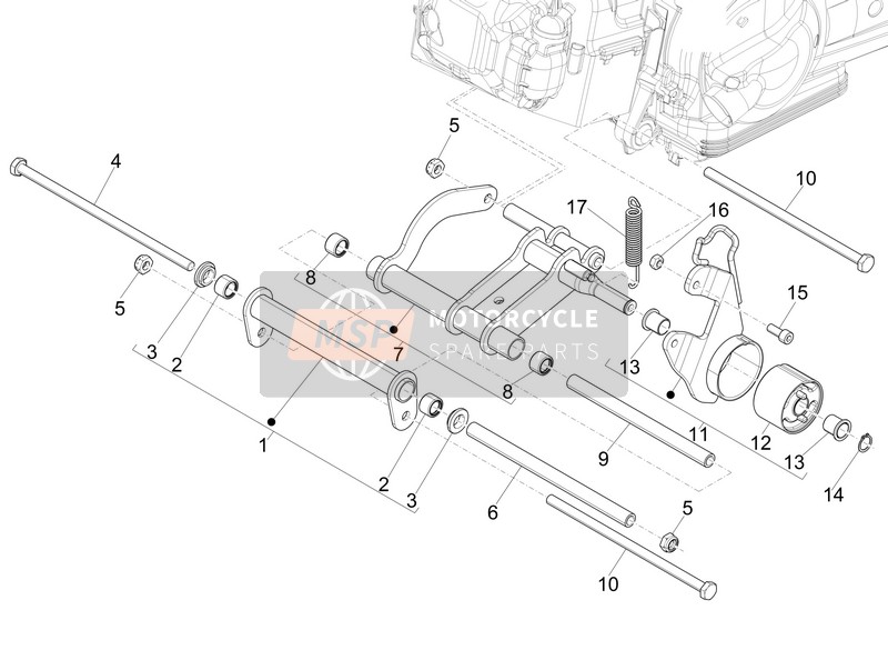 667410, Complete Swinging Arm On Engine Side, Piaggio, 0