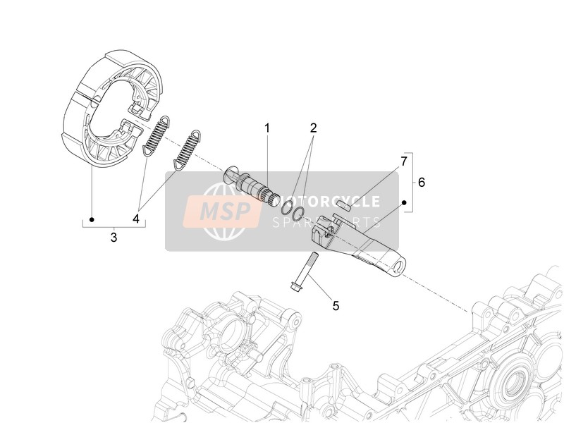 Piaggio Fly 125 4T-3V ie (Vietnam) 2014 Rear Brake - Brake Jaw for a 2014 Piaggio Fly 125 4T-3V ie (Vietnam)