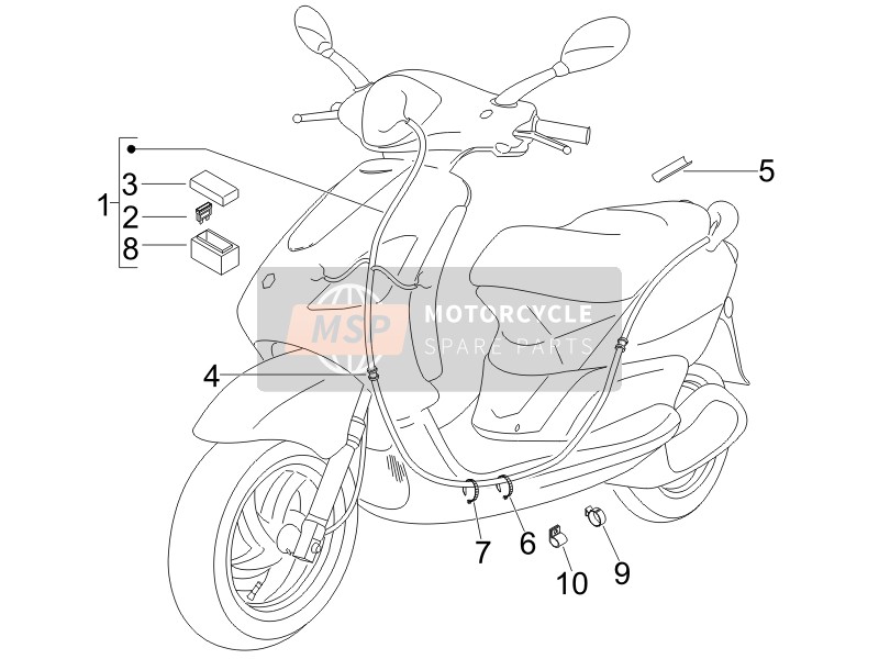 Piaggio Fly 125 4T E3 2008 Hoofdkabelboom voor een 2008 Piaggio Fly 125 4T E3