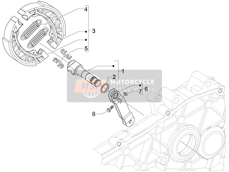 Piaggio Fly 125 4T E3 2010 Freno posteriore - Ganascia del freno per un 2010 Piaggio Fly 125 4T E3