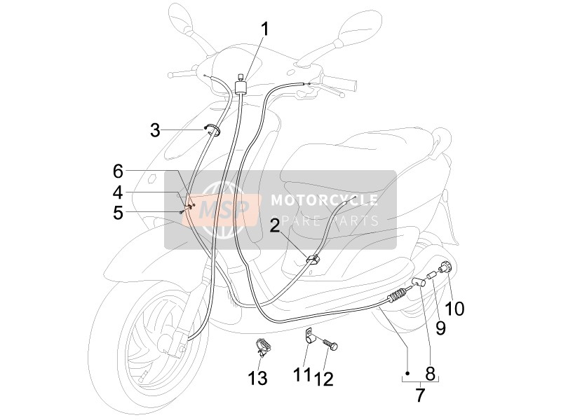 Piaggio Fly 125 4T E3 2009 Transmissies voor een 2009 Piaggio Fly 125 4T E3