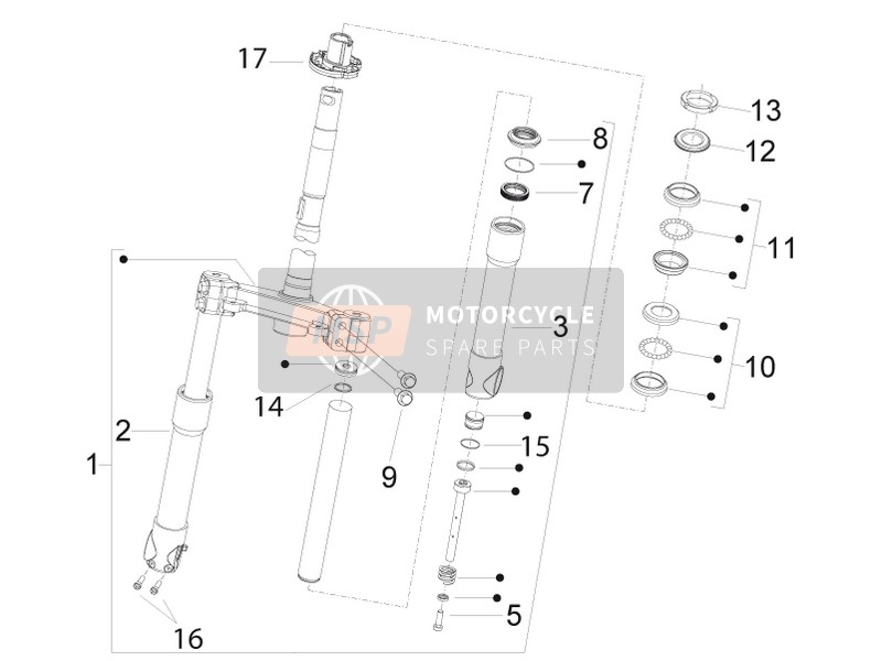 Fork/Steering Tube - Steering Bearing Unit