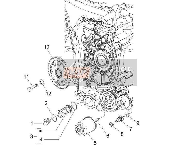 Piaggio Fly 150 4T 2006 Vliegwielmagneten Afdekking - Oliefilter voor een 2006 Piaggio Fly 150 4T