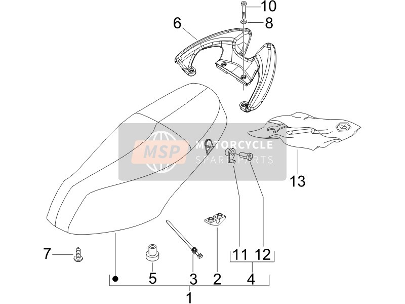 Piaggio Fly 150 4T 2007 Sella/Posti a sedere per un 2007 Piaggio Fly 150 4T