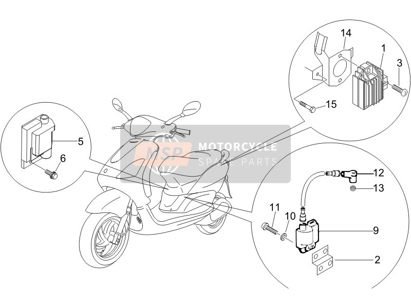 584701, Elektronische Ontsteking Eenheid, Piaggio, 3