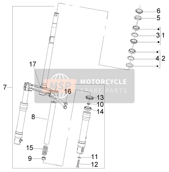 Piaggio Fly 150 4T 2009 Front Wheel Suspension for a 2009 Piaggio Fly 150 4T