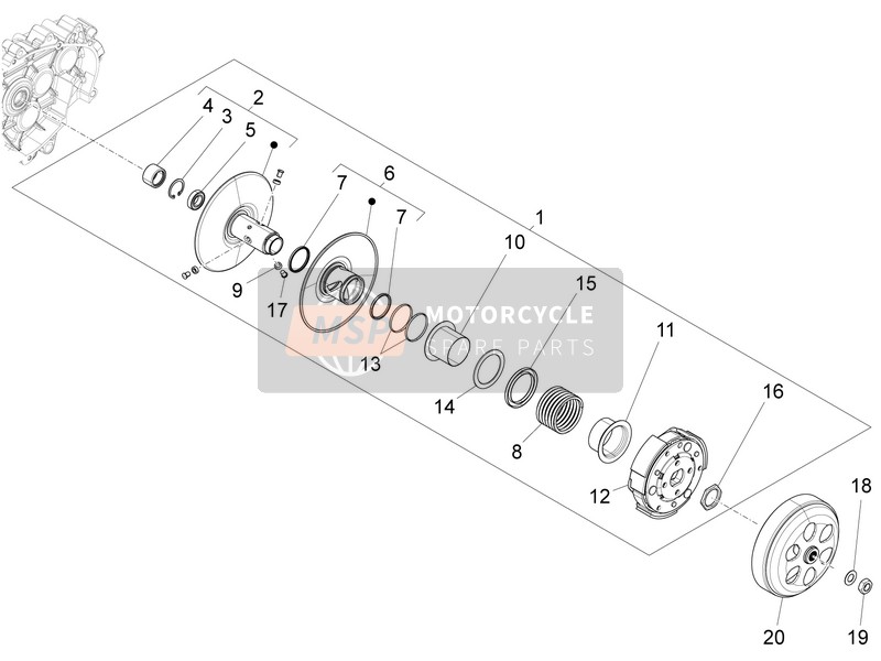 Piaggio Fly 150 4T 3V ie (AUSTRALIA) 2018 Driven Pulley for a 2018 Piaggio Fly 150 4T 3V ie (AUSTRALIA)