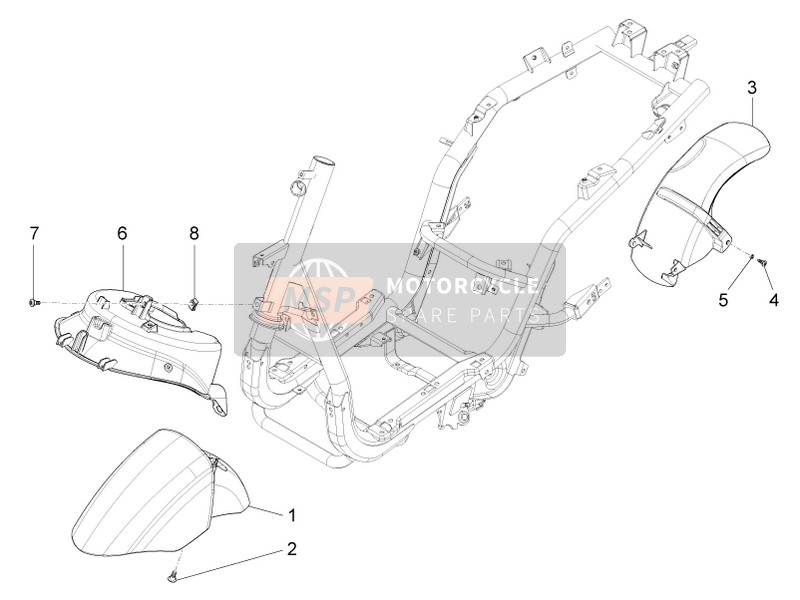 Piaggio Fly 150 4T 3V ie (USA) 2015 Wheel Housing - Mudguard (2) for a 2015 Piaggio Fly 150 4T 3V ie (USA)