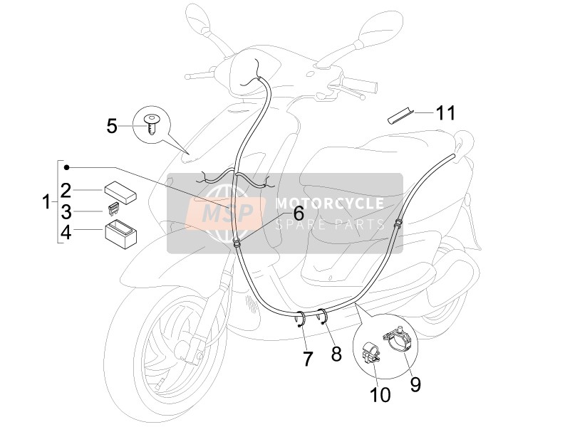 Piaggio Fly 150 4T E3 2011 Faisceau de câbles principal pour un 2011 Piaggio Fly 150 4T E3