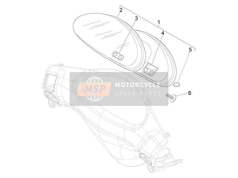 Piaggio Fly 150 4T (USA) 2010 Metercombinatie - Dashboard voor een 2010 Piaggio Fly 150 4T (USA)