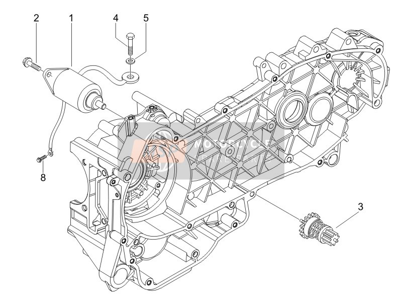 Piaggio Fly 150 4T (USA) (2) 2007 Starter - Elektrische starter (2) voor een 2007 Piaggio Fly 150 4T (USA) (2)