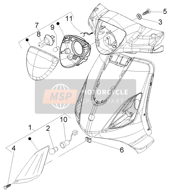 Piaggio Fly 50 2T 2004 Front Lights for a 2004 Piaggio Fly 50 2T