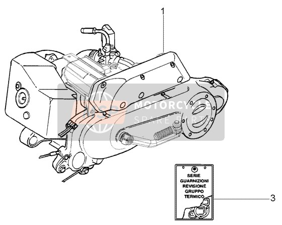 494579, Motor Set Pakking, Piaggio, 2