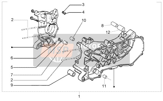 CM1275015, Kurbewellengehause, Piaggio, 0