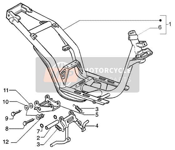 601377, Bequille Complet Fly 2T, Piaggio, 1