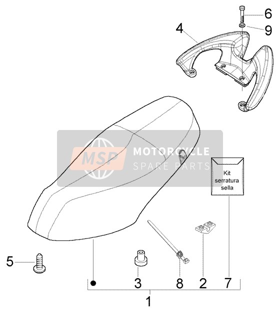 Piaggio Fly 50 2T 2005 Sattel für ein 2005 Piaggio Fly 50 2T