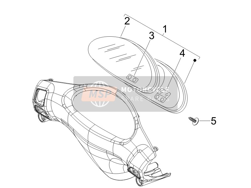 Piaggio Fly 50 2T 2010 Meter Combination - Dashboard for a 2010 Piaggio Fly 50 2T