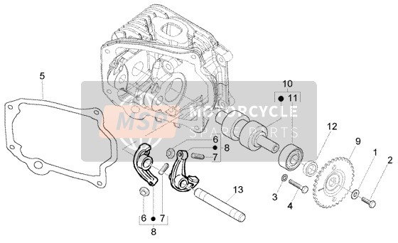 Piaggio Fly 50 4T 2004 Lever-Camshaft for a 2004 Piaggio Fly 50 4T