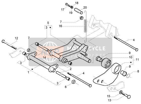 Piaggio Fly 50 4T 2004 Swing Arm for a 2004 Piaggio Fly 50 4T