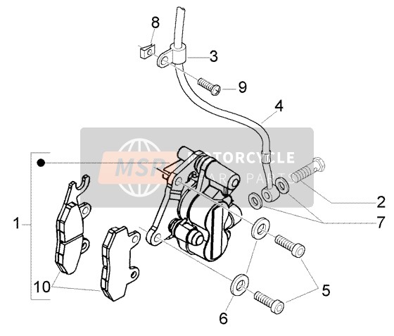 Piaggio Fly 50 4T 2004 Brake Caliper for a 2004 Piaggio Fly 50 4T