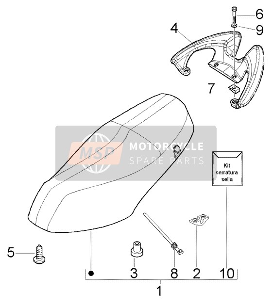 Piaggio Fly 50 4T 2004 Sattel-Gepäckträger für ein 2004 Piaggio Fly 50 4T