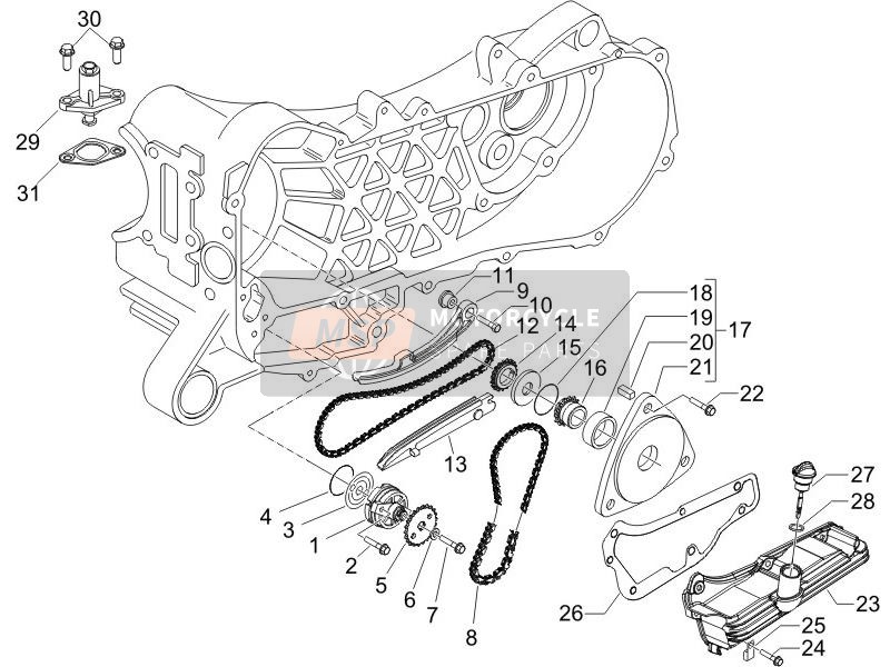 Piaggio Fly 50 4T 2006 Oil Pump for a 2006 Piaggio Fly 50 4T