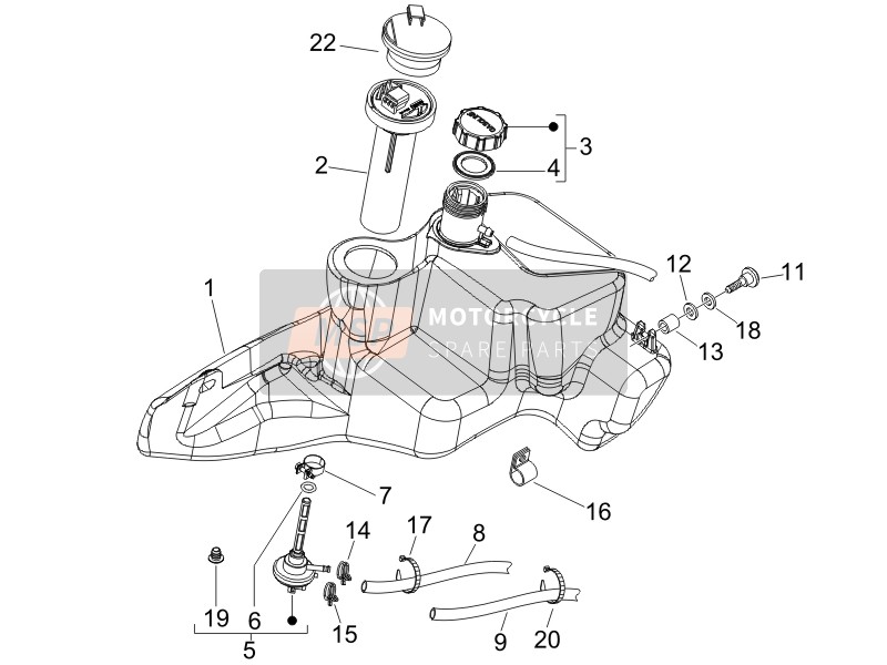 Piaggio Fly 50 4T 2007 Benzinetank voor een 2007 Piaggio Fly 50 4T