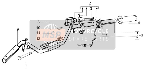 Piaggio Fly 50 4T 2010 Lenker Komponententeile für ein 2010 Piaggio Fly 50 4T