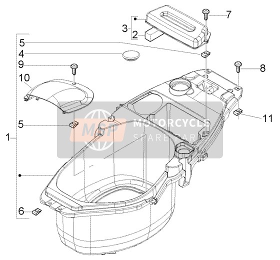 Piaggio Fly 50 4T 2008 Caso-Casco para un 2008 Piaggio Fly 50 4T