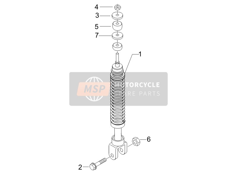 Piaggio Fly 50 4T (25-30Kmh) 2010 Sospensione posteriore - Ammortizzatore/s per un 2010 Piaggio Fly 50 4T (25-30Kmh)