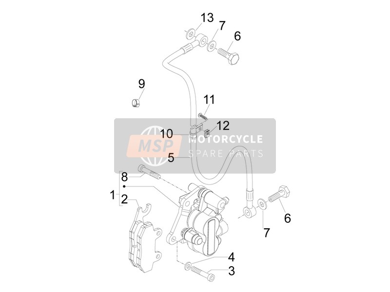 Piaggio Fly 50 4T 2V 25-30Kmh 2017 Bremsleitungen - Bremssättel für ein 2017 Piaggio Fly 50 4T 2V 25-30Kmh