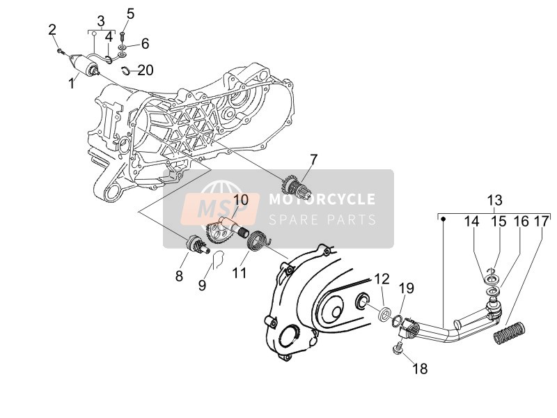 Piaggio Fly 50 4T 2V 25-30Kmh 2015 Inicio - Arrancador eléctrico (2) para un 2015 Piaggio Fly 50 4T 2V 25-30Kmh