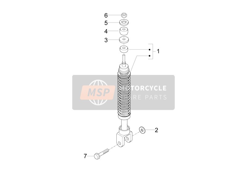 Piaggio Fly 50 4T 2V 25-30Kmh 2014 Rear Suspension - Shock Absorber/s (2) for a 2014 Piaggio Fly 50 4T 2V 25-30Kmh