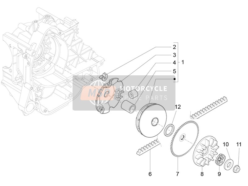 CM110304, HALF-PULLEY Assy., Driving, Piaggio, 2