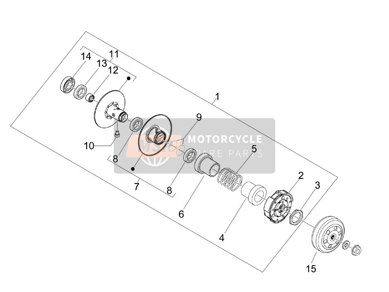 Piaggio Fly 50 4T 4V 2013 Driven Pulley for a 2013 Piaggio Fly 50 4T 4V