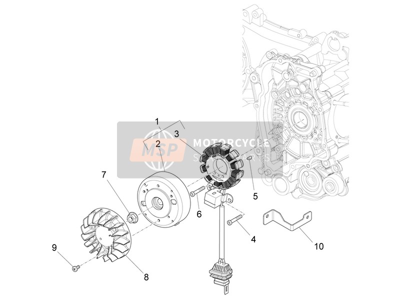 1A010013, Stator Kpl., Piaggio, 0