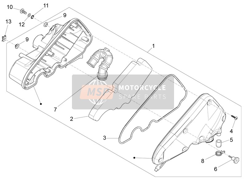 Piaggio Fly 50 4T 4V 2012 Filtro dell'aria per un 2012 Piaggio Fly 50 4T 4V