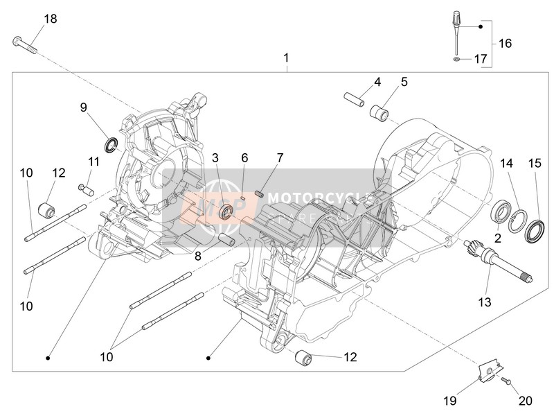 Piaggio Fly 50 4T 4V (USA) 2011 Caja Del Cigüeñal para un 2011 Piaggio Fly 50 4T 4V (USA)