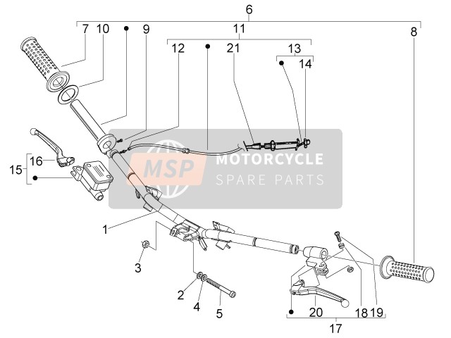 CM060985, Gashendel Aansturing Huls Assemblage, Piaggio, 0