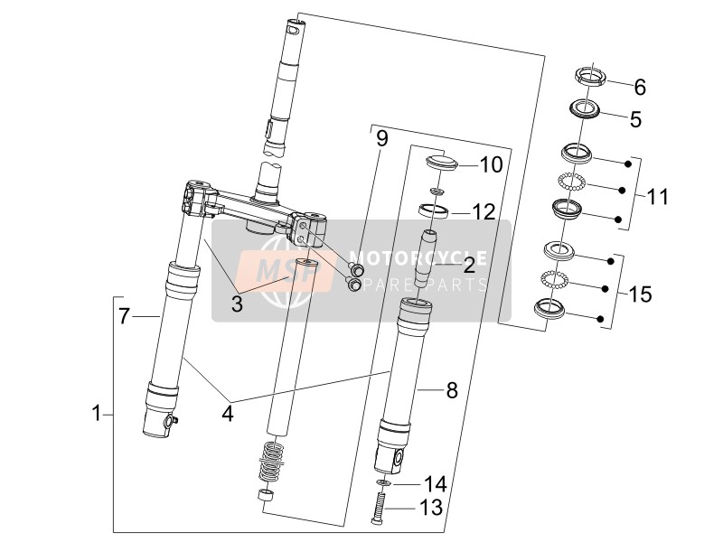 Tenedor/Tubo de dirección - Unidad de cojinete de dirección (2)