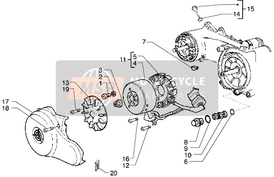 Piaggio Free 100 2004 Aimants de volant pour un 2004 Piaggio Free 100