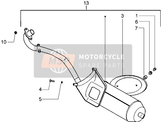 969372, Uitlaatschild, Piaggio, 1