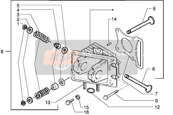 Piaggio Free 100 2004 Cabeza - Valvulas para un 2004 Piaggio Free 100