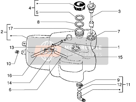 Piaggio Free 100 2004 Serbatoio di carburante per un 2004 Piaggio Free 100