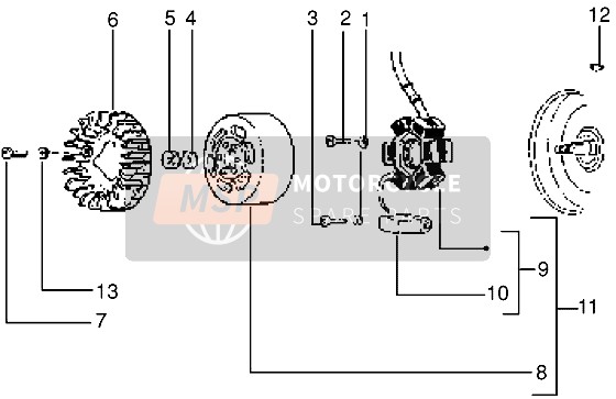 293494, Stator, Piaggio, 1