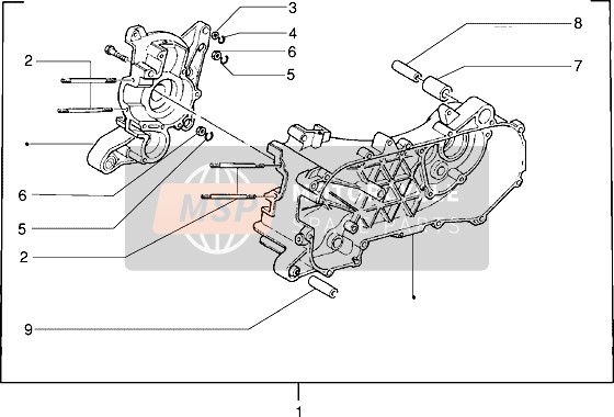 Piaggio Free FL 1995 Crankcase for a 1995 Piaggio Free FL