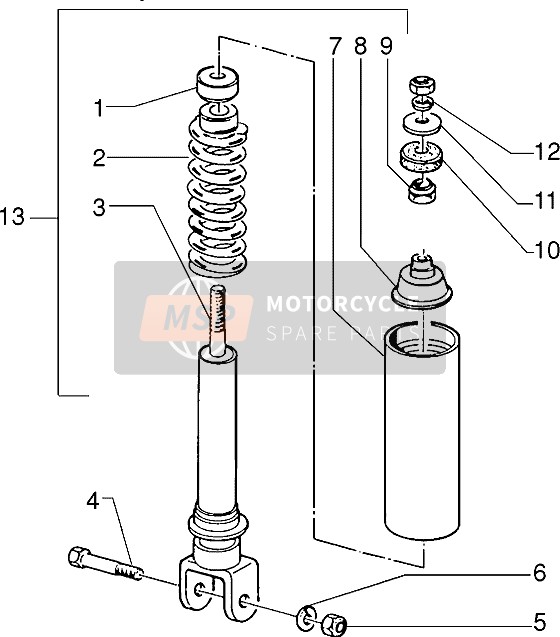 Piaggio Free FL 1995 Rear Shock Absorber for a 1995 Piaggio Free FL