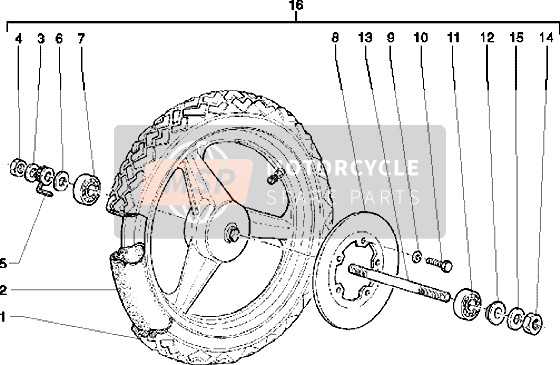 Piaggio Free PPTT 1995 Ruota anteriore per un 1995 Piaggio Free PPTT