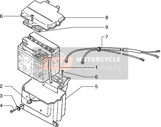 574659, Batteriegehäuse Hex. 125/180, Piaggio, 0